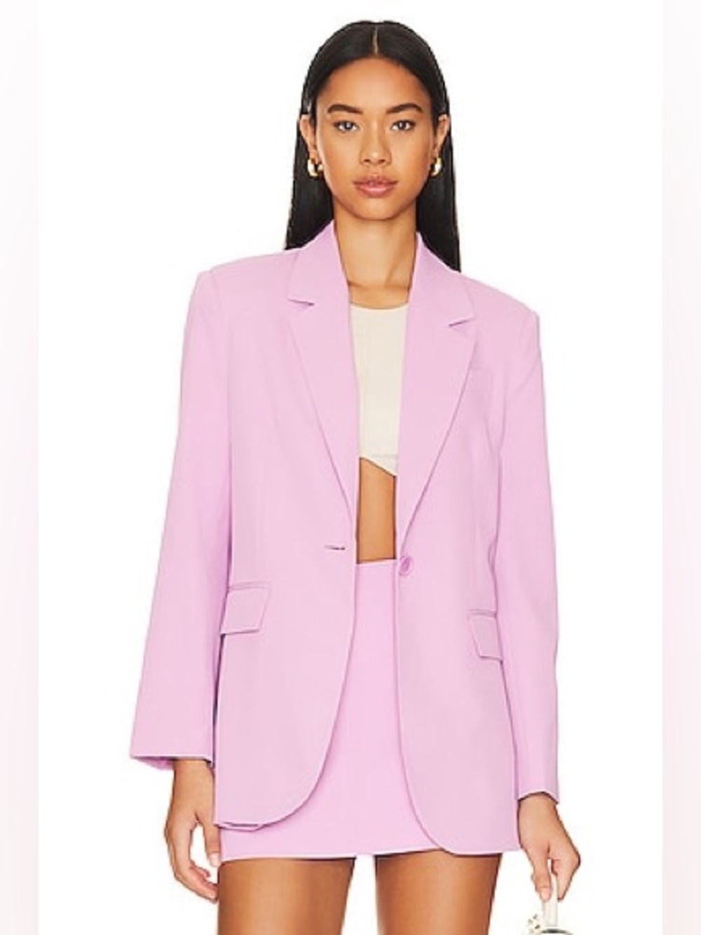 ASTR the Label Laudine Oversized Single Button Blazer Pink Size Small Jacket